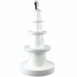 Tout neuf 🛒 Lealoo® Disque Polystyrène Présentoir Polystyrène à 4 étages En Styro Base Ø 45cm, 76 Cm De Haut Pour Wedding Cake Et Festivité 🤩