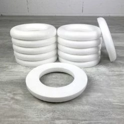 Nouveau 💯 Lealoo® Anneau Polystyrène Lot De 12 Demi-Anneaux Diam. 12 Cm, Couronne Fond Plat, Polystyrène Densité Pro 🔔