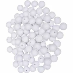 Remise 🌟 Lealoo® Boules Polystyrène Lot De 100 Petites Boules De 1,5 Cm En Ouate De Cellulose, Billes Blanches En Coton Compressé De 15m 🎁
