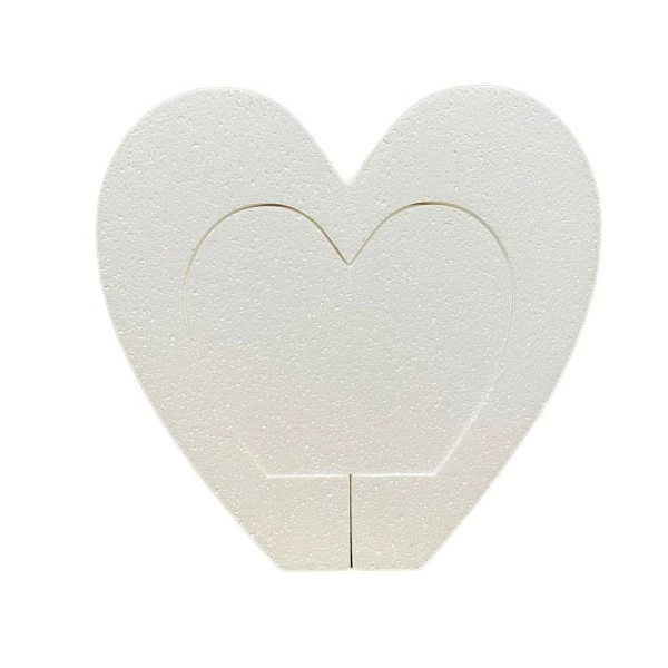 Grosses soldes 👏 Lealoo® Supports Divers En Polystyrène Support En Polystyrène Double Coeur, 25 X 25 Cm, Intérieur Creux, 2 Parties ⌛ – Image 2