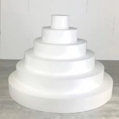 Offres ✨ Lealoo® Disque Polystyrène Pièce Montée XXL En Polystyrène Haute Densité, Hauteur 42 Cm, Base 60 Cm, 6 étages ❤️