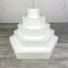 Bon marché 🔔 Lealoo® Disque Polystyrène Pièce Montée Hexagonale En Polystyrène, Base 50 Cm à 10 Cm, 5 Socles De 7 Cm De Haut, Total 35 Cm ⭐