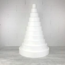 Nouveau 🎉 Lealoo® Cone Polystyrène Grande Pièce Montée Wedding Cake En Polystyrène Haute Densité, Base Diam. 70cm, 11 étages, Hauteur T ⌛