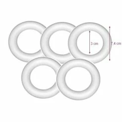 Vente flash ⭐ Lealoo® Anneau Polystyrène Lot De 5 Anneaux / Couronnes Pleines, 7,4 Cm De Diamètre, Bouée En Polystyrène Haute Densité 🤩