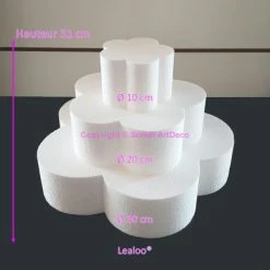 Budget 🛒 Lealoo® Cone Polystyrène Petite Pièce Montée Fleur En Polystyrène, Base Diam. 30cm à 10cm, 3 Socl 🔥