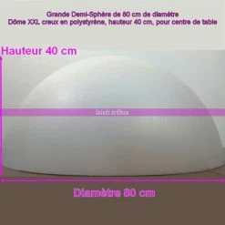 Grosses soldes 🔔 Lealoo® Boules Polystyrène Grande Demi-Sphère De 80 Cm De Diamètre, Dôme XXL Creux En Polystyrène, H 😉