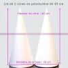 Meilleur prix 👏 Lealoo® Cone Polystyrène Lot 2 Cônes En Polystyrène Hauteur 40 Cm, Présentoir à Macarons, Diam&eg ❤️