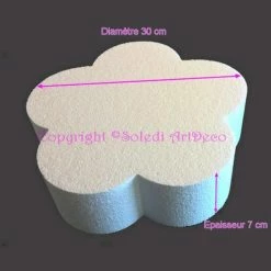 Promo ✨ Lealoo® Supports Divers En Polystyrène Socle Plat Fleur 2D En Polystyrène Blanc, Diamètre 30cm X Epais. 7cm, 28 Kg/ M3, Suppo 🎁