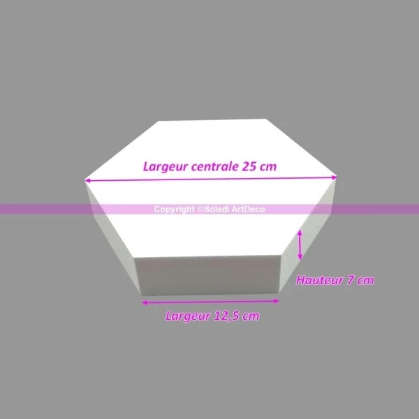 Top 10 ✔️ Lealoo® Supports Divers En Polystyrène Socle Plat Hexagonal 2D Polystyrène, Largeur 25cm, 6 Cotés à 12,5cm, épa 😍