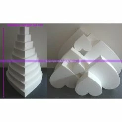 Le moins cher 🎉 Lealoo® Cone Polystyrène Pièce Montée Coeur En Polystyrène Pro, 63 Cm, 9 étages, Haute Densit&eac 🛒