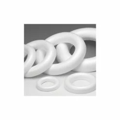Nouveau 👏 Lealoo® Anneau Polystyrène Demi Anneau - Couronne Polystyrène Blanc à Fond Plat, 30 Cm 🔔