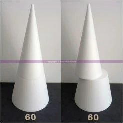 Grosses soldes 🔔 Lealoo® Cone Polystyrène Grand Cône Pour Présentoir En Polystyrène 60cm De Hauteur, Base 27cm, En 2 Parti ⭐