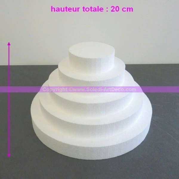 Offres 👏 Lealoo® Cone Polystyrène Petite Pièce Montée En Polystyrène Haute Densité, Haut. 20 Cm, Diam. Bas 🎁