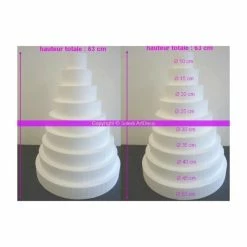 Promo ❤️ Lealoo® Cone Polystyrène Pièce Montée XL En Polystyrène Haute Densité, 63 Cm 🔥