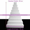 Sortie 🌟 Lealoo® Cone Polystyrène Grande Pièce Montée Carrée Polystyrène Pro, 9 Etages, Haut 90 Cm, Base 5 😉