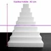 De gros 😉 Lealoo® Cone Polystyrène Pièce Montée Carrée Polystyrène Densité Pro, 9 Etages, Haut 63 Cm 🎁