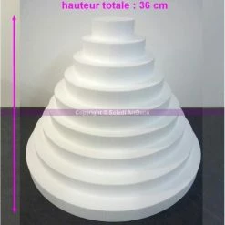 Tout neuf ❤️ Lealoo® Cone Polystyrène Pièce Montée XL Haut. 36 Cm, Base 50 Cm, Polystyrène Pro Haute Densité 2 😀