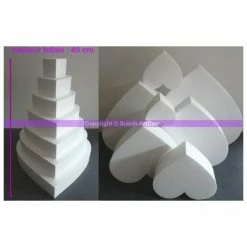 Acheter 🔥 Lealoo® Cone Polystyrène Pièce Montée Coeur En Polystyrène Pro, 49 Cm, 7 étages, Haute Densit&eac 🥰