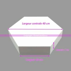 Meilleur prix ✨ Lealoo® Supports Divers En Polystyrène Socle Plat Hexagonal 2D Polystyrène, Largeur 40cm, 6 Cotés à 20cm, épais 🌟