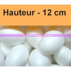 Acheter ⌛ Lealoo® Oeuf Polystyrène Lot De 10 Oeufs Polystyrène Plein De 12 Cm De Haut, Densité Supérieure 🤩