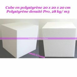 Promo ⌛ Lealoo® Cone Polystyrène Cube En Polystyrène 20 X 20 X 20 Cm, Styro Densité Pro, 28 Kg/ M3 👍