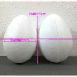 Remise 😀 Lealoo® Oeuf Polystyrène Lot De 2 Oeufs Polystyrène De 16 Cm De Haut, Séparables, Styropor Blanc Densité 👏