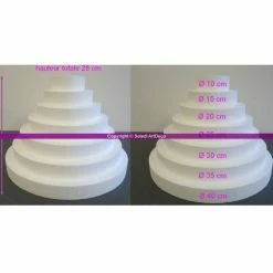 Meilleur prix 💯 Lealoo® Cone Polystyrène Pièce Montée En Polystyrène Haute Densité, Hauteur 28 Cm, Diam. De Base 🌟