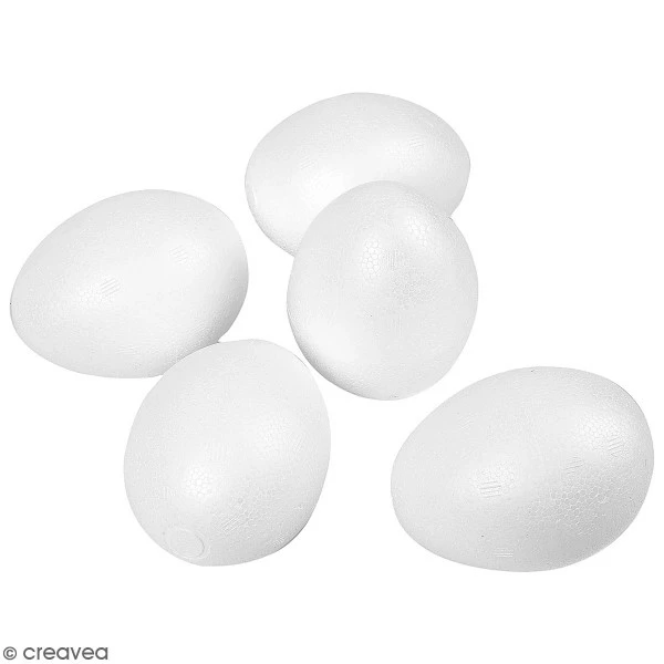 Sortie 🧨 Creativ Company Oeuf Polystyrène Lot D'oeufs En Polystyrène - 6 X 8 Cm - 50 Pcs 😍