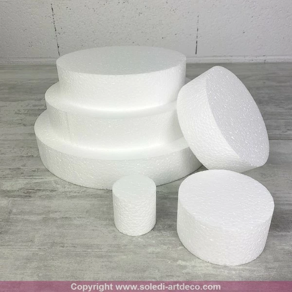 Budget ⭐ Lealoo® Disque Polystyrène Pièce Montée Haut. 30 Cm En Polystyrène, Base Ø 30cm à 5cm, 6 Disques De 5cm De Haut, Pour Gâteau St 🎁 – Image 3