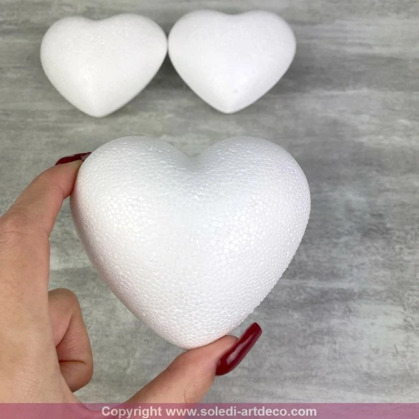 Vente flash ⭐ Lealoo® Supports Divers En Polystyrène Lot De 3 Coeurs 3D Bombés En Polystyrène De 9 Cm, Densité Pro 😀 – Image 3