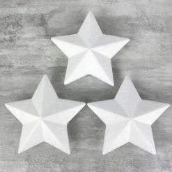 Bon marché ⌛ Lealoo® Supports Divers En Polystyrène Lot De 3 étoiles Angulaires Polystyrène 15 Cm, Décoration 3D Hivernale à Customiser 🤩