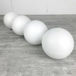 Coupon 🔥 Lealoo® Boules Polystyrène Lot De 4 Boules Pleines En Polystyrène Diamètre 15 Cm, Styropor Blanc Densité Professionnelle 👏