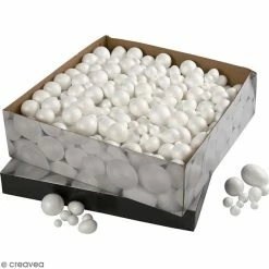 Vente flash ✔️ Creativ Company Oeuf Polystyrène Lot D'oeufs Et Boules Polystyrène - 550 Pcs 🧨
