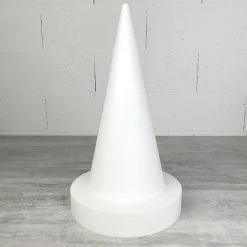 Vente flash 😉 Lealoo® Supports Divers En Polystyrène Cône En Polystyrène H. 40 Cm Avec Support, Disque Diam. 25 Cm, H. Totale 45 Cm, à Décorer ❤️