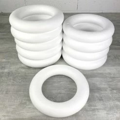 Meilleure vente 🎉 Artif Anneau Polystyrène Lot De 10 Anneaux / Couronnes Polystyrène Plein Diam. 25 Cm, Bouées Haute Densité, Déco De L'avent 🤩