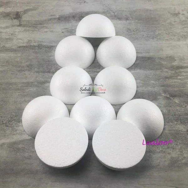 Nouveau 💯 Lealoo® Boules Polystyrène Gros Lot 100 Demi-Sphères De 8 Cm De Diamètre, Dômes Pleins En Polystyrène De 4cm De Haut 👏 – Image 4