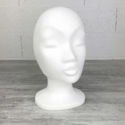 Grosses soldes 😍 Artif Supports Divers En Polystyrène Tête De Femme De 27,5 Cm En Polystyrène Blanc, Sculpture Féminine Mannequin Visage En Styropor 😉