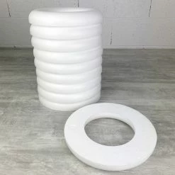 Tout neuf 🥰 Lealoo® Anneau Polystyrène Lot De 10 Demi Anneaux De 25 Cm En Polystyrène, Couronne à Dos Plat De 3.5 Cm De Haut 🔥