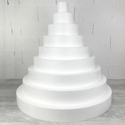 Coupon 🎁 Lealoo® Disque Polystyrène Méga Pièce Montée XXL En Polystyrène Pro, 90 Cm De Haut, Base Ø 90cm à 10cm, 9 étages, Dummy Wedding 😉