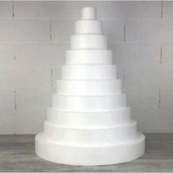 Le moins cher 😀 Lealoo® Disque Polystyrène Méga Pièce Montée Wedding Cake XXL En Polystyrène Pro, 100 Cm De Haut, Base Ø 100cm à 10cm, 10 étage 🥰