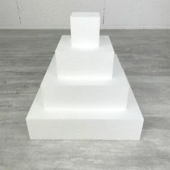 Sortie 😉 Lealoo® Disque Polystyrène Petite Pièce Montée Carré, Haut. 20 Cm En Polystyrène, Base Ø 20cm à 5cm, 4 Disques De 5cm De Haut, 🤩