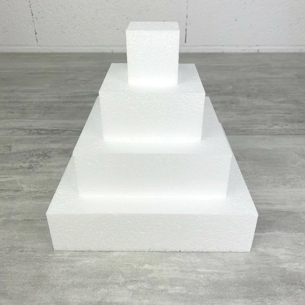 Sortie 😉 Lealoo® Disque Polystyrène Petite Pièce Montée Carré, Haut. 20 Cm En Polystyrène, Base Ø 20cm à 5cm, 4 Disques De 5cm De Haut, 🤩