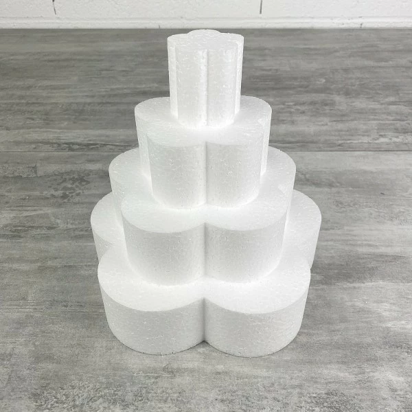 Promo 🎉 Lealoo® Disque Polystyrène Petite Pièce Montée Fleur, Haut. 20 Cm En Polystyrène, Base Ø 20cm à 5cm, 4 Disques De 5cm De Haut, 😍