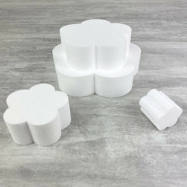 Promo 🎉 Lealoo® Disque Polystyrène Petite Pièce Montée Fleur, Haut. 20 Cm En Polystyrène, Base Ø 20cm à 5cm, 4 Disques De 5cm De Haut, 😍 – Image 4