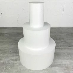 De gros 😀 Lealoo® Disque Polystyrène Petite Pièce Montée En Polystyrène Hauteur 45 Cm, Base Ø 30 Cm à 10 Cm, 3 Disques De 15 Cm De Haut ⭐