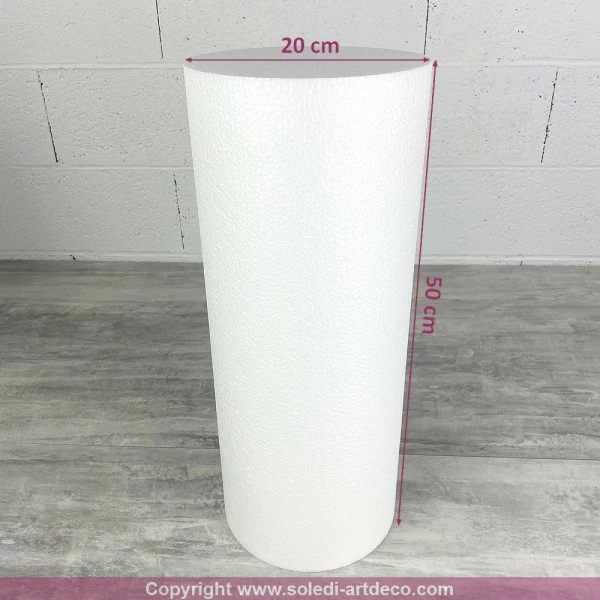 Offres 🎉 Lealoo® Supports Divers En Polystyrène Cylindre En Polystyrène Diam. 20 X Haut. 50 Cm, Colonne En Styropor Blanc Pour Présentoir, De Densit 😀 – Image 2