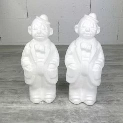 Sortie 🌟 Artif Supports Divers En Polystyrène Lot De 2 Clowns En Polystyrène, Haut. 24 Cm, Grand Personnage De Cirque ⭐