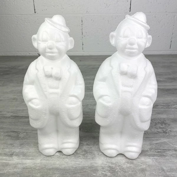 Sortie 🌟 Artif Supports Divers En Polystyrène Lot De 2 Clowns En Polystyrène, Haut. 24 Cm, Grand Personnage De Cirque ⭐ – Image 2