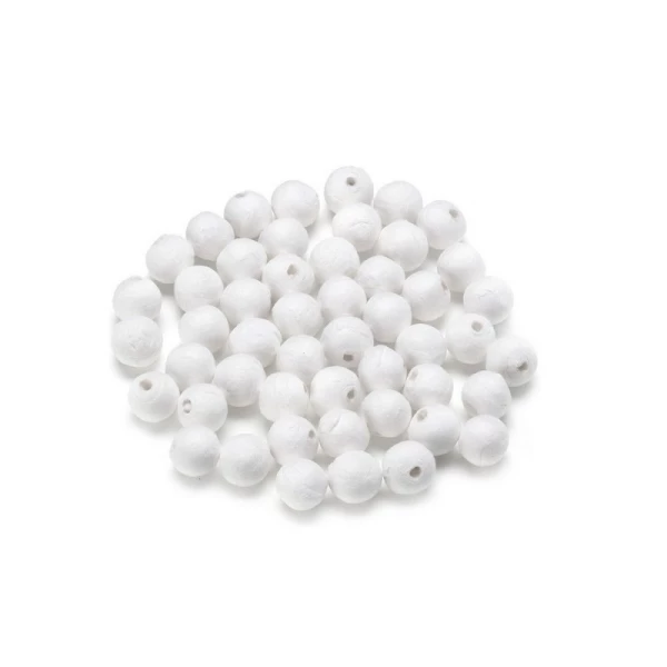Coupon 💯 Lealoo® Boules Polystyrène Lot De 50 Boules De 1 Cm En Ouate De Cellulose, Billes Blanches En Coton Compressé De 10 Mm Avec Tro 🔔