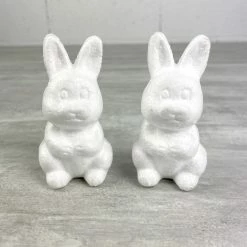 Remise 🌟 Lealoo® Supports Divers En Polystyrène Lot De 2 Lapereaux En Polystyrène, 8 Cm De Haut, Petit Bébé Lapin, Décoration De Paques 🤩